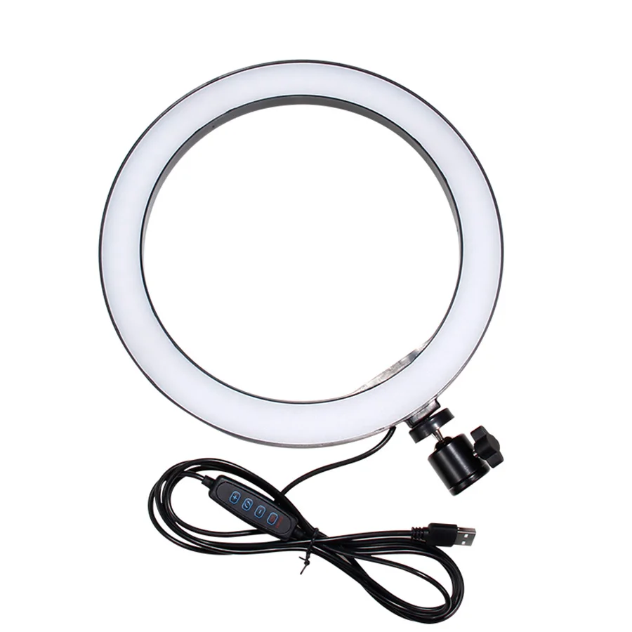 Черный MAMEN 6 дюймов DC5V USB кольцевой светильник для настольной съемки кольцевой светильник для макияжа красивый светильник для видео Youtube с Штативом Держатель для телефона - Цвет: Черный