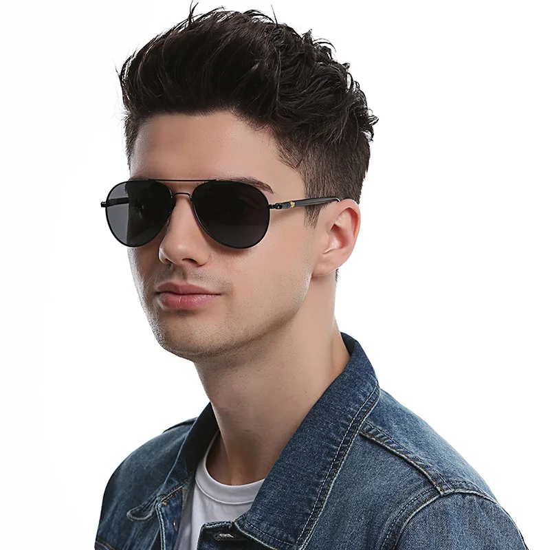 Aviation Metal Frame Quality Oversize Spring Leg Alloy Men Sunglasses