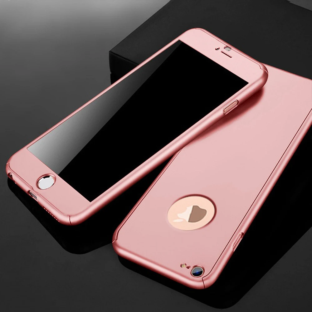 Полноразмерный защитный чехол 360 ° для iPhone 7 Plus 6s 6 XR 8 [w/Glass защита экрана]