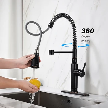 

Stainless Steel Pull-down Type Kitchen Faucet Kitchen Sink Single Lever Handle Water Tap
