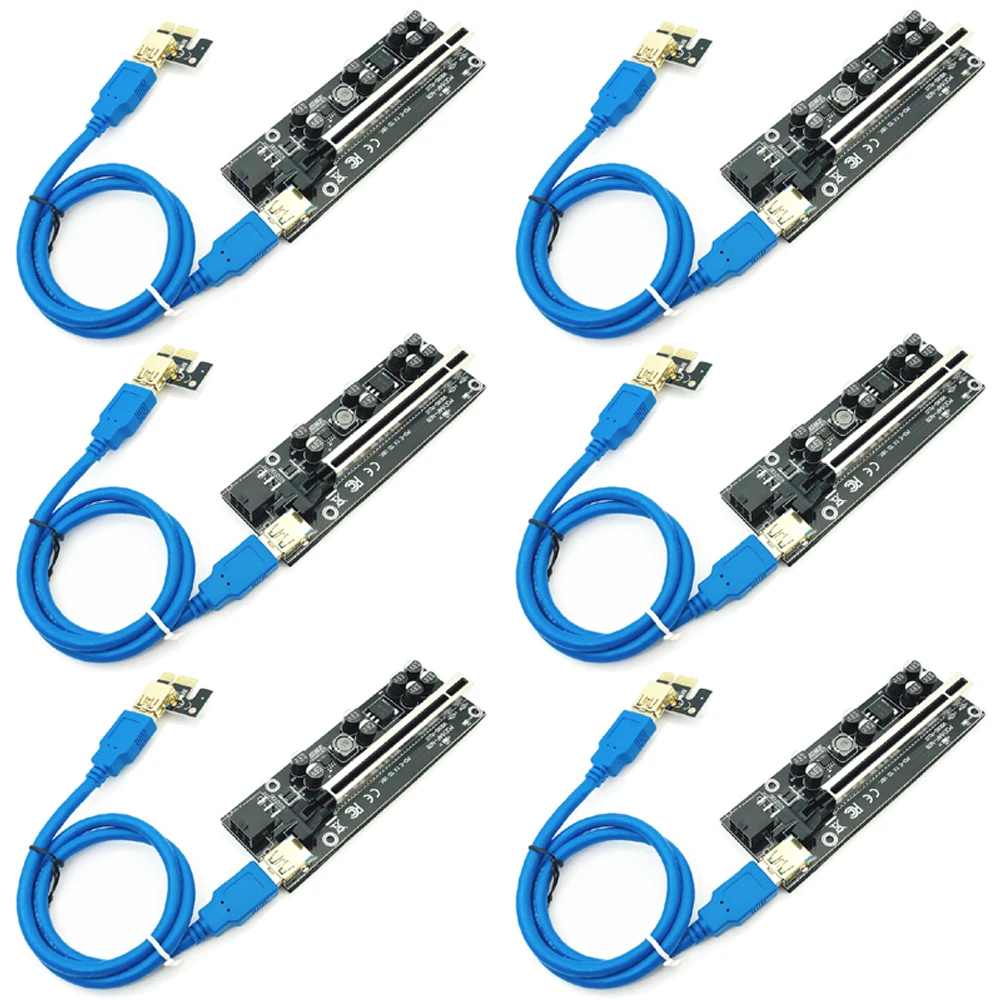 

Райзер PCI-E VER009 Express 1X 4x 8x 16x, 6 шт., USB 3,0