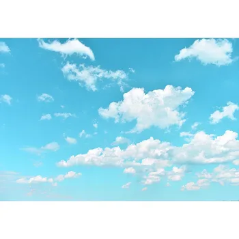 

7x5ft Beautiful Blue Sky White Clouds Landscape Custom Photo Studio Background Backdrop Vinyl Banner 220cm x 150cm