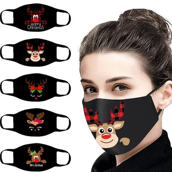 

Mascara 5pcs Christmas Funny For Adult Elk 3d Printed Shield Washable Reusable Protective Mascarillas Mondkapjes Maska Send Fast