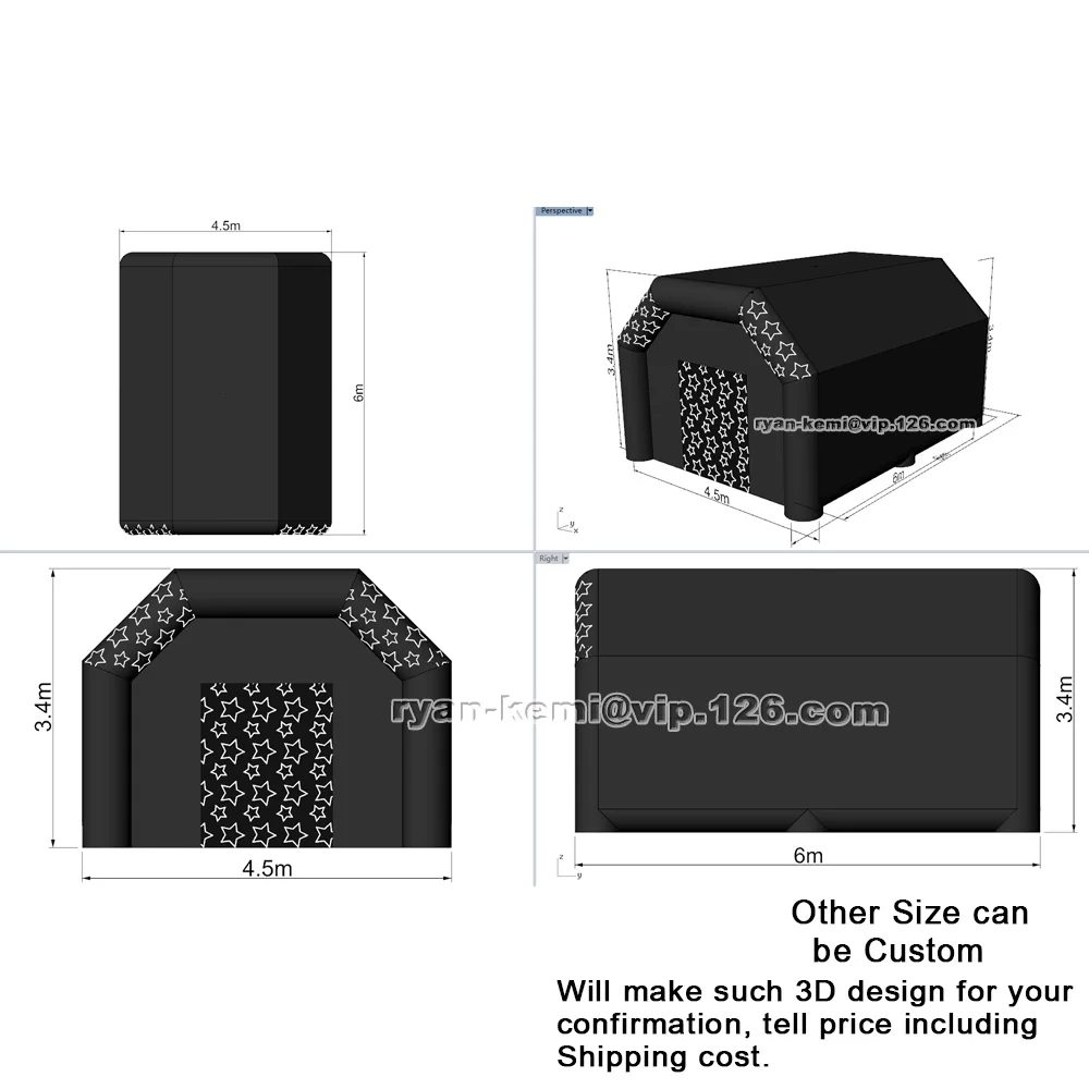 Giant Inflatable Film Marquee Mobile Movie Screen Tent Cover Disco Party Nightclub Pub Room With Removable Screen Foldable Door 3