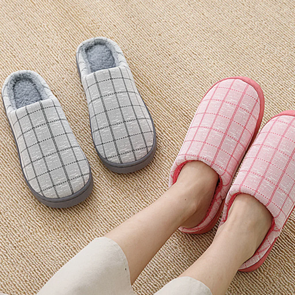 Warm Slippers Mens Women's Cute Warm Cotton Soft Plush Home Slippers Indoor Outdoor Chaussures Femme Pantoufles Femme