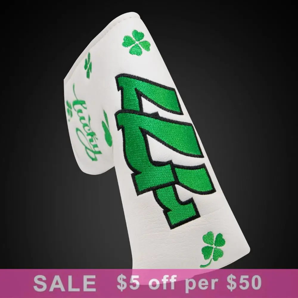 

Golf Putter Cover Golf Blade Putter Headcovers Golf Club Head Cover Leather Putter Cover Magnetic Free Shipping Four-leaf Clover