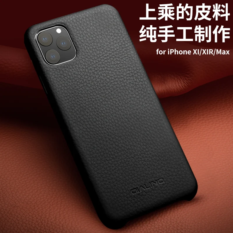 Чехол ручной работы из натуральной кожи для iPhone 11 Pro Max чехол с текстурой личи