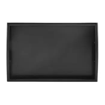 

Serving Tray Large Black Wood Rectangle Food Tray Butler Breakfast Trays with Handles Easy to Grip NIN668