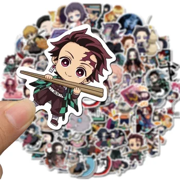 

100Pcs Hot Japan Anime Kimetsu No Yaiba Stickers Decal Vinyl For Car Guitar Laptop Skateboard Demon Blade Slayer Sticker