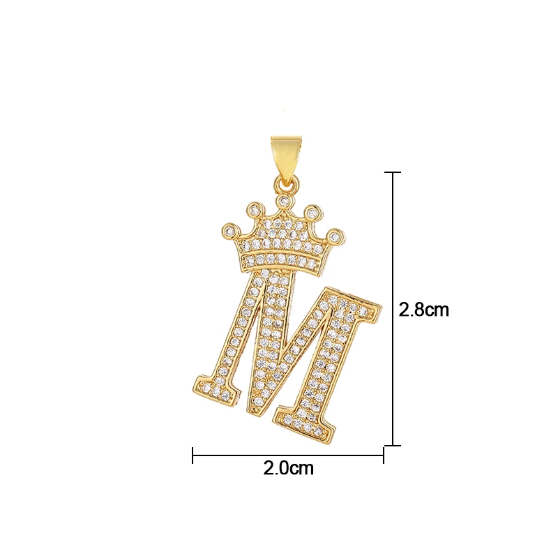 1 Set 26pcs A-z Diy Crown Letter Pendant Wholesale Inital Name Cubic  Zirconia Jewelry Charms For Fashion Hip Hop Necklace Making - Charms -  AliExpress