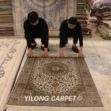 YILONG 4'x6' шелковый ковер в восточном стиле элегантная антикварная вещь персидские шелковые коврики для продажи(WY347A4x6