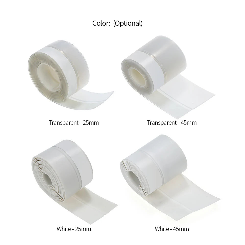 1m PVC Sealing Strip Kitchen Bathroom Shower Sink Bath Wall Sink Basin Edge Self Adhesive Tape sealing strip tape sealing tape sealing strip waterproof tape