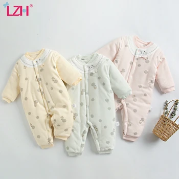 

LZH Newborn Clothes 2020 New Autumn Winter Toddler Plus Velvet Thickened Bodysuit Baby Boys Girls Pure Cotton Comfortable Romper