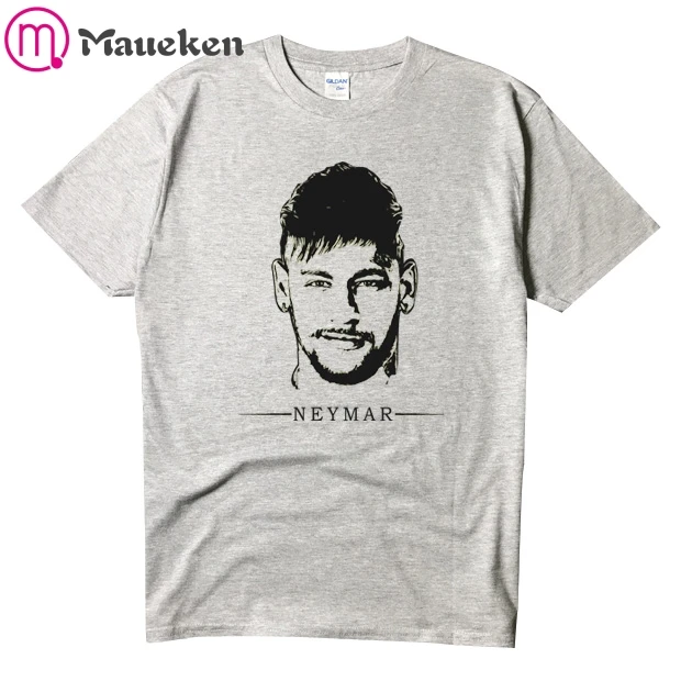 Новая модная футболка с круглым вырезом neymar jr хлопковая коротким рукавом для