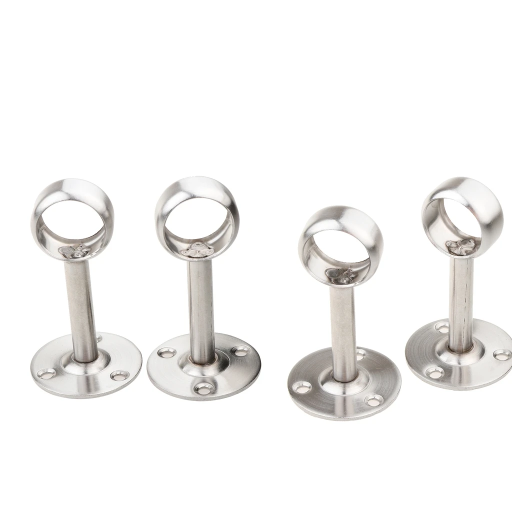 Set of 4 Silver Curtain Rod Ceiling-Mount Bracket, Fit for 25mm Diameter Poles