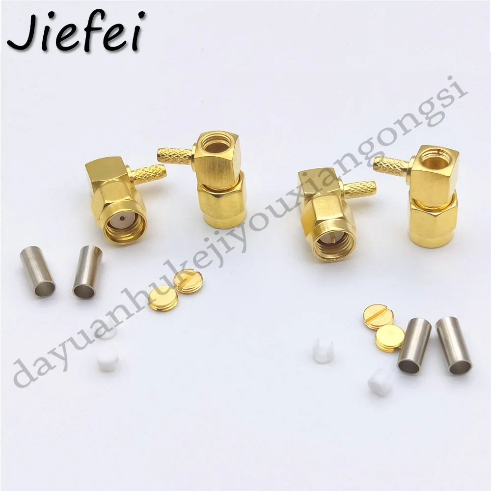 2-4 шт. SMA/RP-SMA штекер 90 градусов обжимной RG174 RG316 LMR100 кабель под прямым углом RF коаксиальный разъем