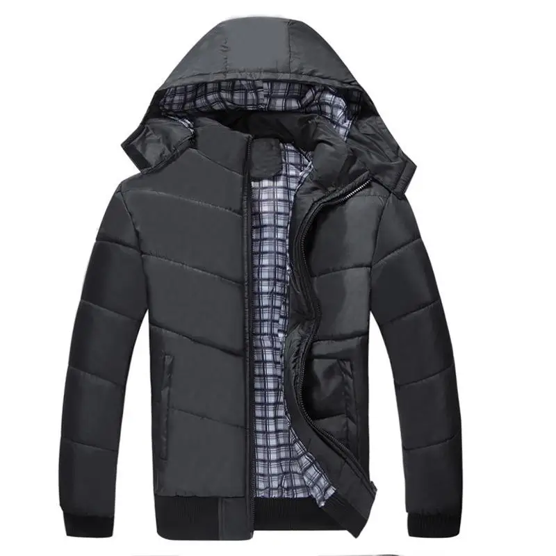 Новинка, брендовая мужская теплая зимняя куртка размера плюс M-4xl, мужские повседневные приталенные куртки с капюшоном, мужские парки - Цвет: 1