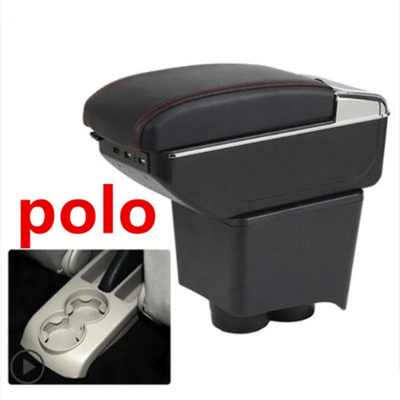 Для volkswagen подлокотник polo подлокотник 2002-2009 центральный ящик для хранения данных usb зарядка