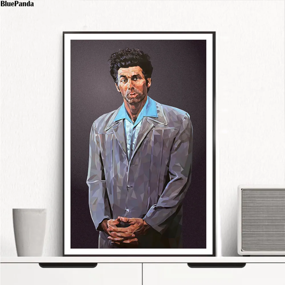 Портрет Cosmo Kramer винтажный плакат минималистичное искусство холст печать