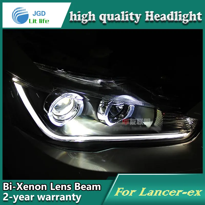 Автомобильный Стайлинг для Mitsubishi Lancer фары ангельские глазки DRL 2012 LANCER LED бар Q5 bi