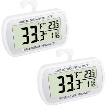 

Refrigerator Fridge Thermometer, Digital Freezer Room Thermometer, Large LCD Sn (2 Pack)