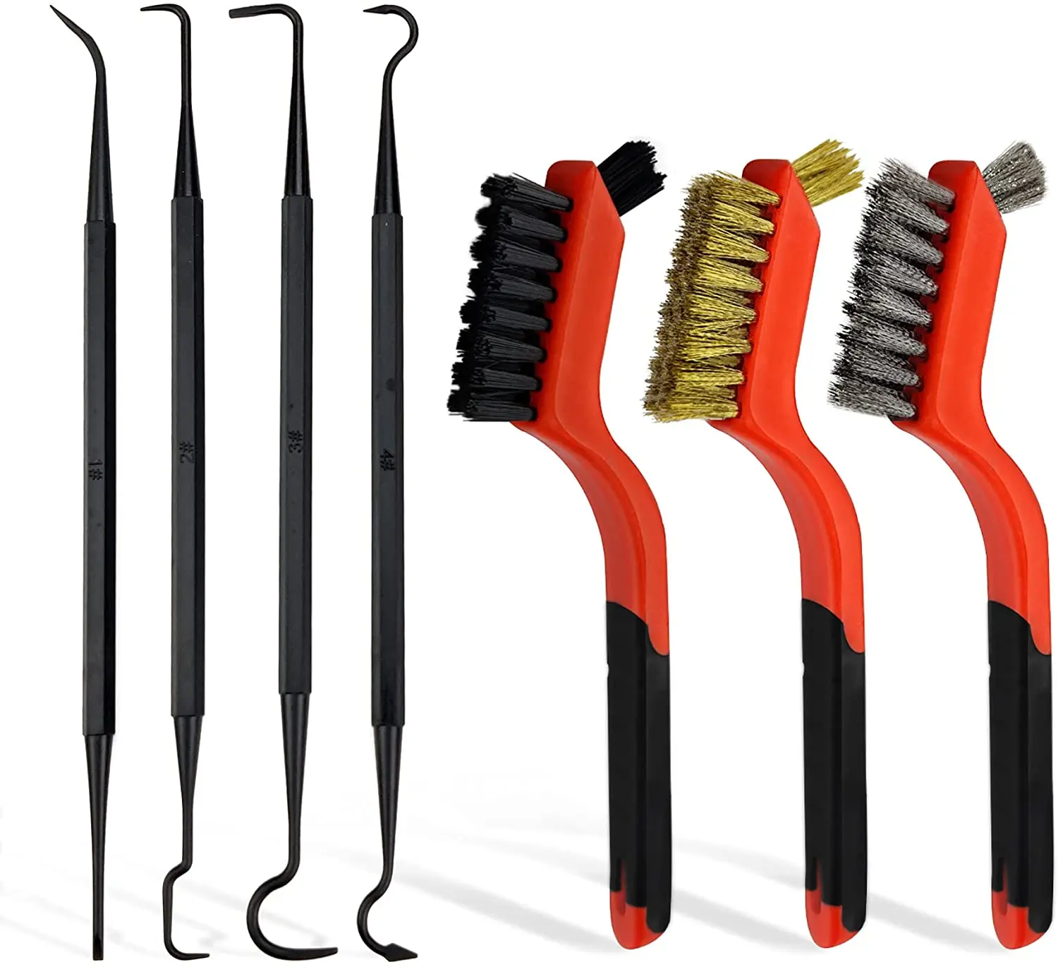 7-piece cleaning wire brush set stainless steel / Brass nylon and scraping for antirust paint | Инструменты