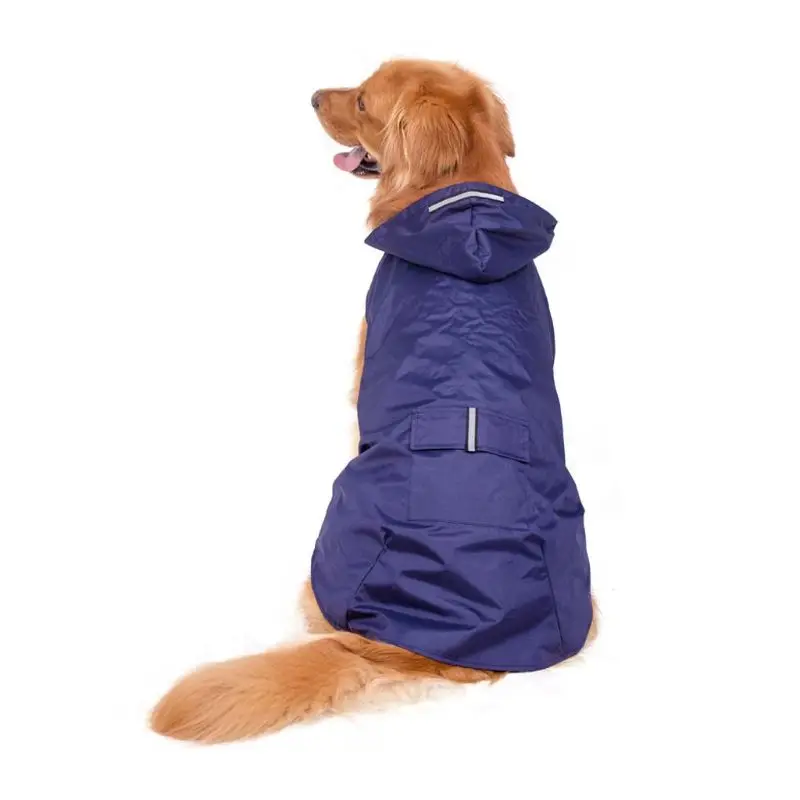Светоотражающий дождевик с капюшоном для собак водонепроницаемый складывающийся дождевик непромокаемая одежда - Цвет: BK-6XL
