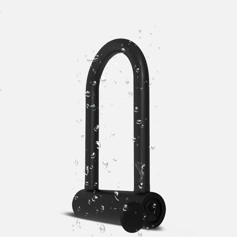 HOT-Heavy Duty U Shaped Fingerprint Lock Padlock Electric Lock for Bike Motorcycle Scooter Bicycle Glass Door