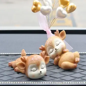 

Sleeping Baby Deer Statue Mini 3D Deer Figurine Resin Crafts Decor Ornament Home Decor Car Decor Dashboard Decor Ornaments New