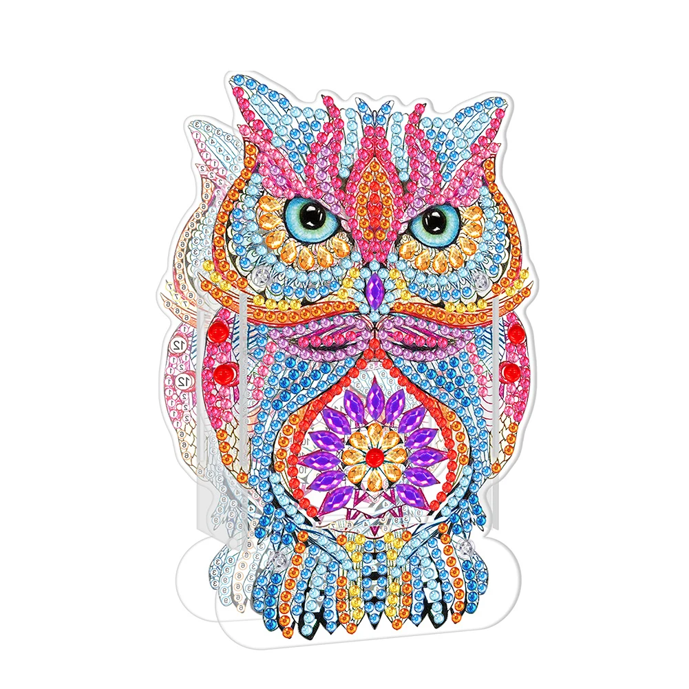 5D DIY Diamond Painting Pen Holder Colorful Cat Owl Dolphin Bear Diamond Embroidery Pen Holder Box DIY Point Drill Craft