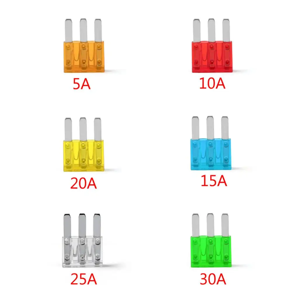 Areyourshop высокое качество Micro3 предохранитель автомобильный 5A 10A 15A 20A 25A 30A 3 зубец