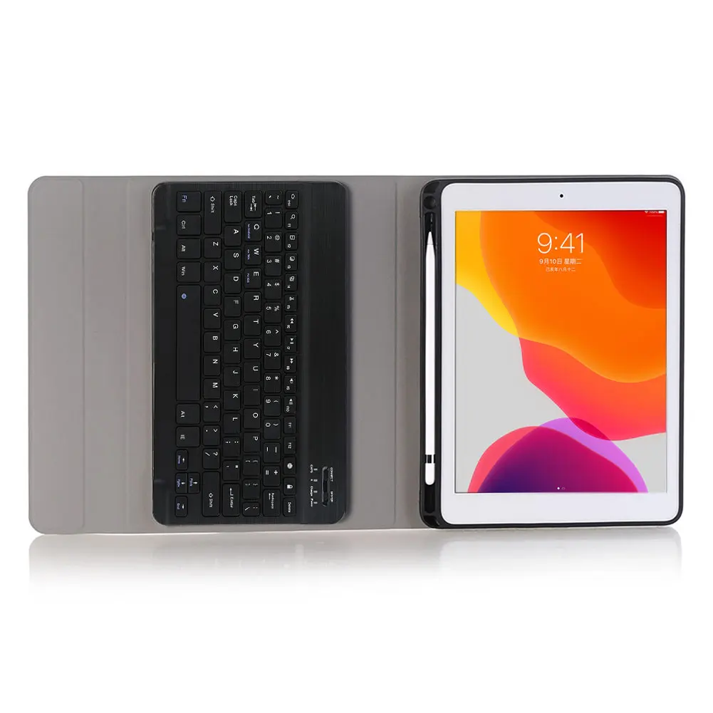 Wireless Keyboard Cover For iPad 10.2 inch 2019 Case With Pen Solt PU Leather Flip Keyboard Shockpr