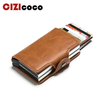 

2020 Vintage Business 2 Aluminum Wallet for Credit Card Holder Card Wallet Case ID Metal Credit Card Holders With RFID