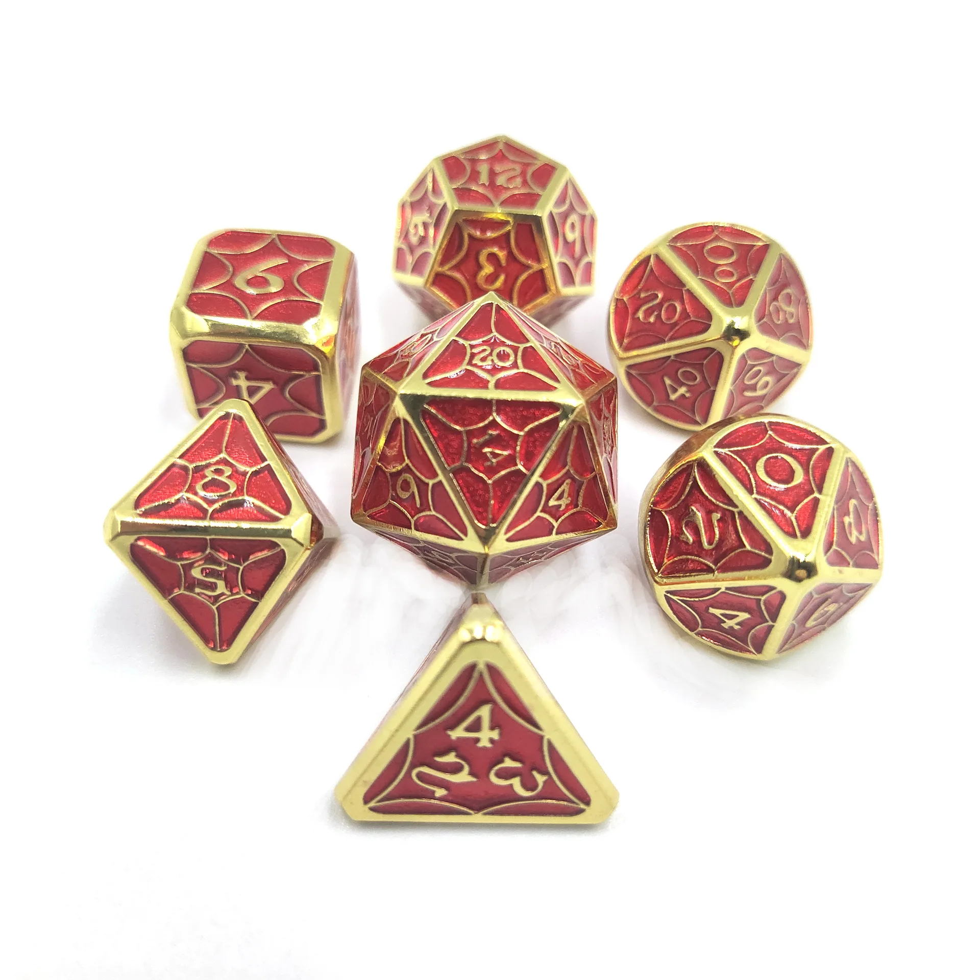 

New DND dice set 7pcs/Set dobbelstenen upscale d&d metal dice polyhedral Dados rol rpg dice playing D6 D8 D10 D12 D20