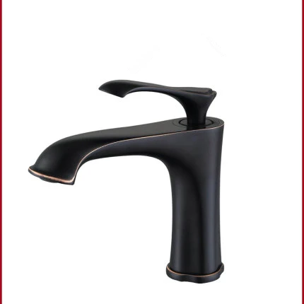 Black Oil Brushed S Смесители для раковины для ванной комнаты, смесители для раковины, матовый золотой однотонный латунный кран для горячей и холодной воды с одной ручкой на бортике, краны для воды для ванной комнаты - Цвет: Black Oil Brushed S