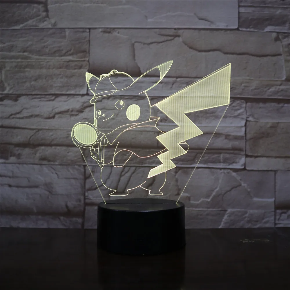 Современный светодиодный ночник с Пикачу, серия Pokemon 3D, светодиодный ночник для спальни, гостиной, Прямая поставка