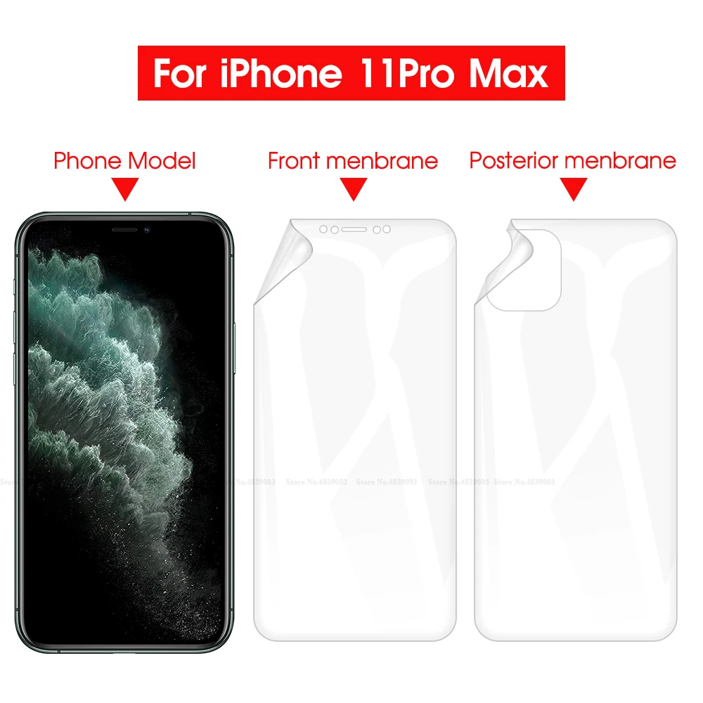 Передняя+ задняя защитная Гидрогелевая пленка для iPhone X XR XS Max 11 Pro Max 8 7 6 6s Plus 11 Pro 11 Защитная пленка для экрана не стекло