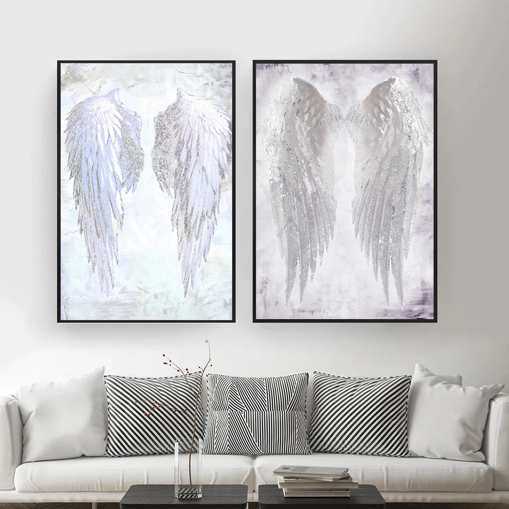 Modern-White-Angel-Wings-Feather-Wall-Art-Canvas-Prints-Paintings-On-The-Wall-Picture-For-Living