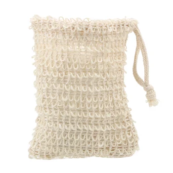 

1Pcs Cleaning Storage Bag With Rope Exfoliating Soap Bags Bubble Handmade Soap Mesh Natural Sisal Cleaning Tools