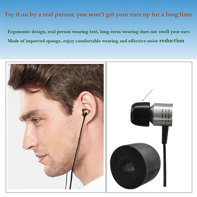 Dicas de Espuma de Memória para Bocal Intra-auricular Tampões para Ouvidos T100 30 mm l m s Shure Se215 315 3040 mm Novo Pares - Image 3