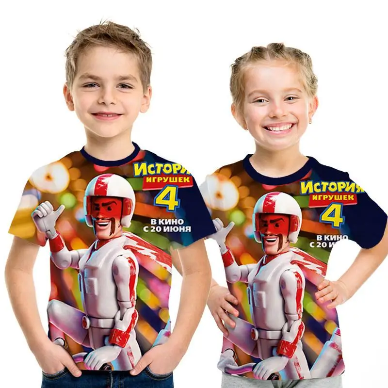 Популярный аниме История игрушек 3D estampado Nio moda nios desgaste amaderado Cool abrigo camiseta Buzz Lightyear nios ropacortamanga