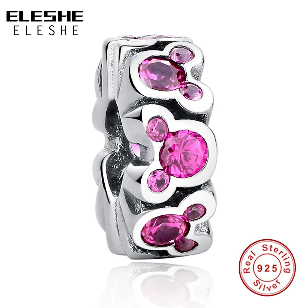 ELESHE Genuine Sterling 925 Silver Minnie Spacer Charm Bead Fit Original Charms Bracelet DIY European Jewelry Berloque