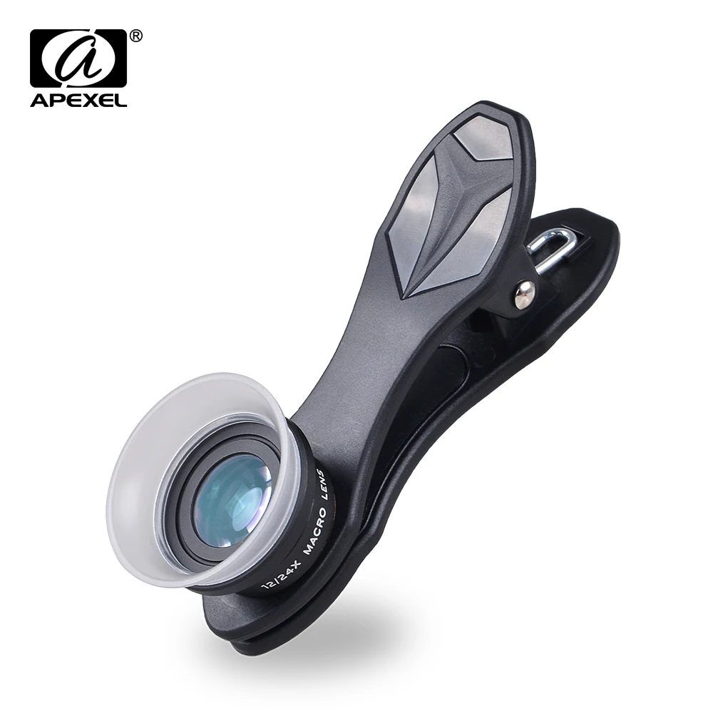 

APEXEL Mobile Phone Lens 2 in 1 Fixed 12 X Macro + 24 X Super Macro Lens Kit For Iphone 7 / 6s / 6s Plus iOS iOS Smartphone 24XM