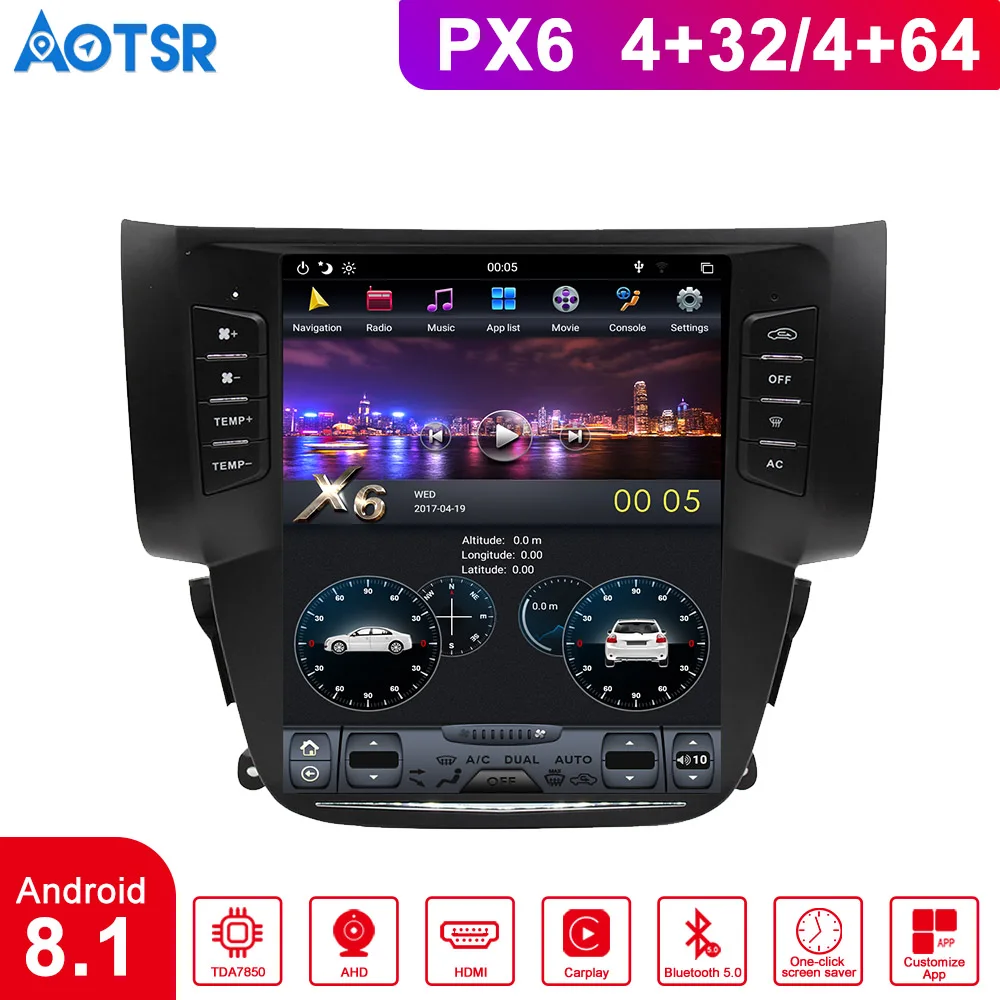 Автомобильный gps-навигатор Android 8,1 gps трекер для NISSAN Sylphy 2012- головное устройство Автомобильный плеер радио магнитофон с автомобильной камерой