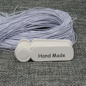 tag with string 3*3 см белая бумага Благодарим за подарок с бантом бирка для ювелирных изделий 500 шт.+ 500 шт. эластичная лента для подарков/ювелирных изделий/продуктов этикетка для упаковки - Цвет: tag with string