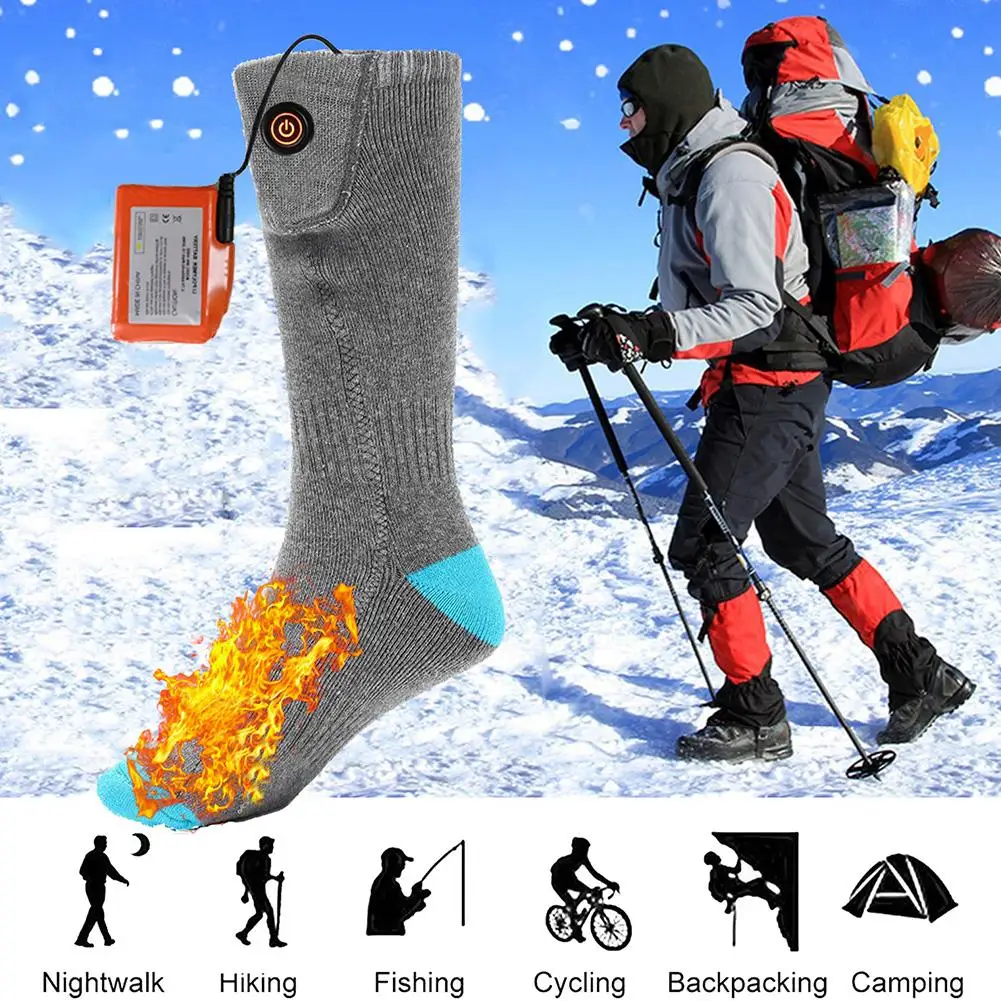 3.7V 4400MAH Lithium Battery Upgrade Heating Socks Rechargeable Adjustable Electric Double Layer Warm Sock |