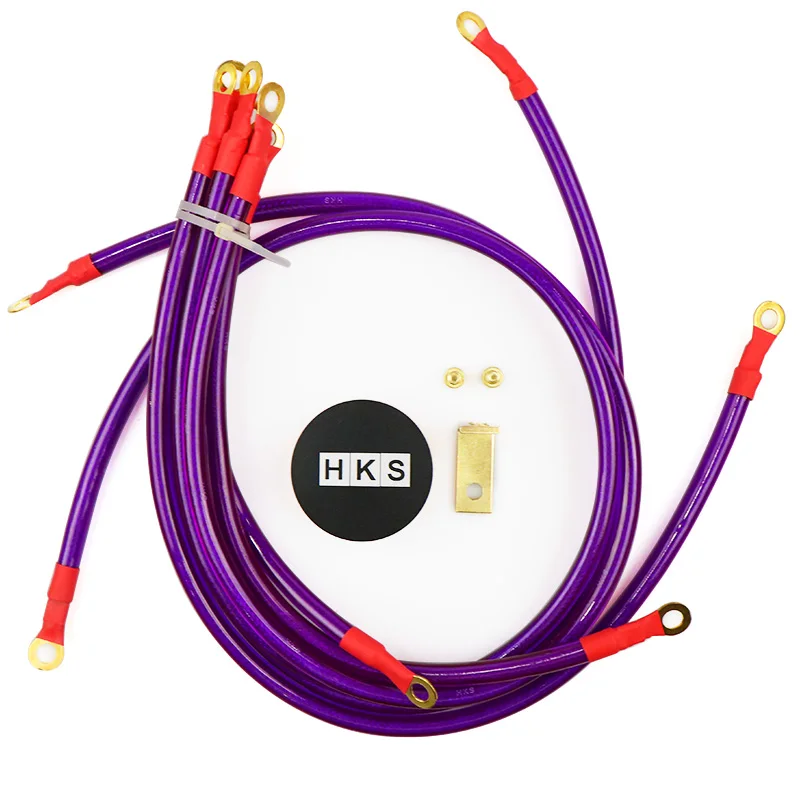 

Universal 10MM 8- Point Octagon 6 in 1 Car Battery Earth Ground Cables Grounding Wire System Kit High Performance Improve Power