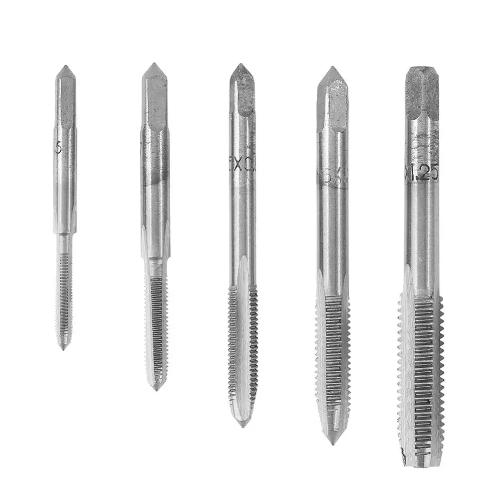 

5pcs/set Blue Silver Gold Coated Hand Tap Dies Drill Screw Taps M3 M4 M5 M6 M8 Spiral Screw Thread Metric Plug Tap Dies