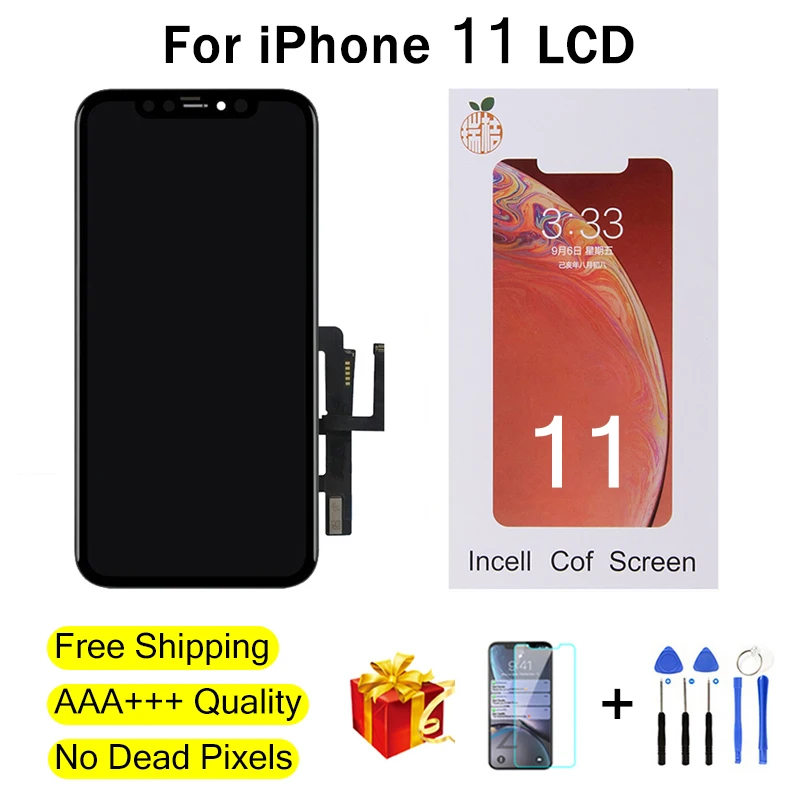 

High Quality AAA + + + LCD For iphone 11 Display 3D Touch Screen Digitizer Assembly Replacement For iphone 11 screen Free shipp