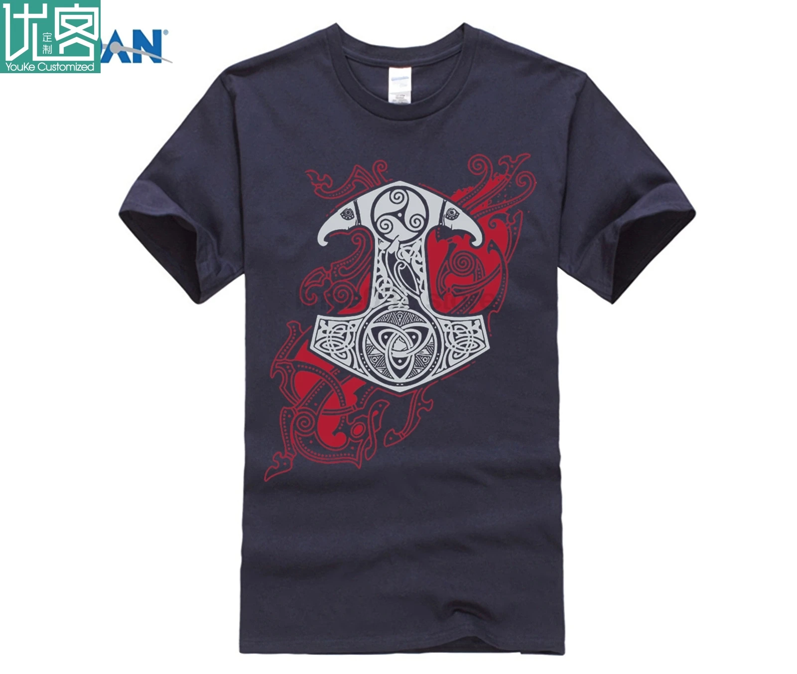 Футболка RAVEN'S MJOLNIR Vikings Berserk футболки Valhalla с круглым вырезом мужские эластичные